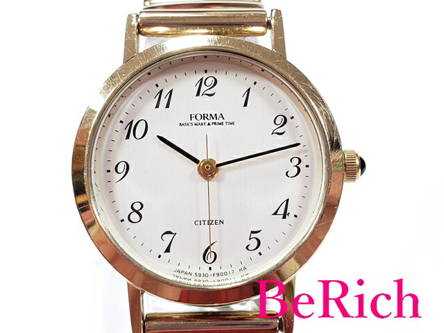 楽天市場 シチズン Citizen フォルマ Forma レディース 腕時計 5930 F 白 ホワイト 文字盤 Ss ゴールド クォーツ Qz ウォッチ 中古 送料無料 Ht2519 Berich 楽天市場支店