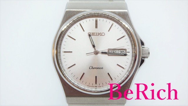 セイコー SEIKO クロノス メンズ 腕時計 5H23-7D20 シルバー 文字盤 SS デイデイト アナログ クォーツ QZ ウォッチ Chronos  ht3832