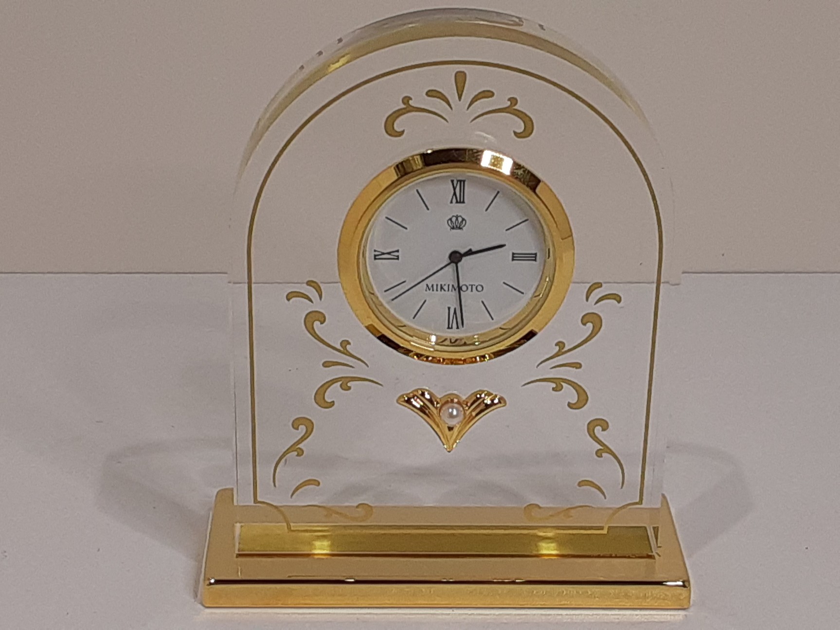 中古品　置時計　MIKIMOTO International MIKIMOTO ミキモト 置時計 置き時計 パール クオーツ 電池交換