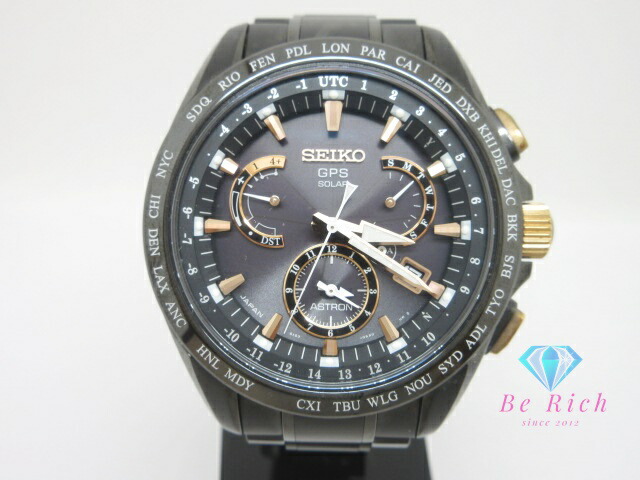 セイコー SEIKO アストロン GPS ソーラー 8X53-0AB-2 メンズ ウオッチ デイデイト 黒 黒いこと SS ブレス アナログ 石英 QZ ご覧なさる ASTRON  【中古】【貨物輸送無料】 ht6544
