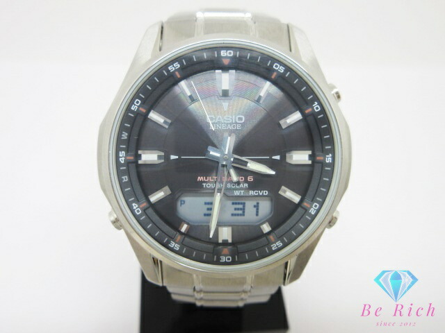 カシオ CASIO リニエージ 電波 ソーラー メンズ 腕時計 LCW-M100 黒 ブラック シルバー SS ブレス アナログ デジタル クオーツ QZ ウォッチ LINEAGE wave ceptor アナデジ 【中古】【送料無料】 ht6998 13,902円