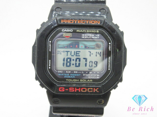 カシオ CASIO G-SHOCK G-LIDE ソーラー メンズ 腕時計 GWX-5600 タイドグラフ スクエア 黒 ブラック SS 樹脂 ブレス デジタル クォーツ QZ ウォッチ ジー ライド 【中古】【送料無料】ht6107|BeRich 支店