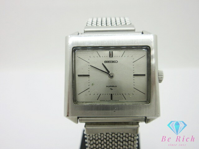 セイコー SEIKO Chariot シャリオ 24石 手巻き 2220-3150 メンズ 腕時計 スクエア シルバー SS ブレス ロゴ アナログ ヴィンテージ アンティーク ウォッチ 【中古】【送料無料】 ht7190｜BeRich 支店