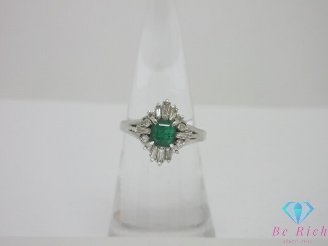 PT900　プラチナ　エメラルド　ダイヤ　リング　総重量4.0g 楽天市場】Pt900 プラチナ エメラルド 0.18ct ダイヤモンド 0.37