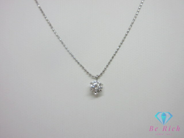 Pt850 プラチナ ダイヤモンド 0.185ct 付 デザイン プチ ネックレス ペンダント メレ 宝石 ジュエリー アクセサリー 【中古】【送料無料】 th14133
