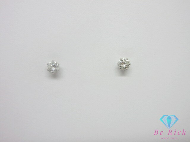 Pt900 プラチナ ダイヤモンド 0.16ct 0.16ct 付 デザイン スタッド ピアス メレ 宝石 ジュエリー アクセサリー 【中古】【送料無料】th14183