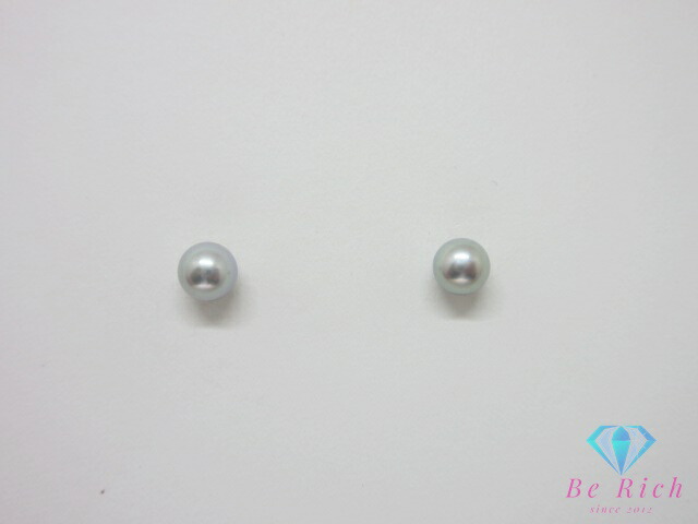 K18 YG 真珠 パール 4mm 珠 付 デザイン スタッド ピアス 18金 750 宝石 ジュエリー アクセサリー【中古】【送料無料】th14625