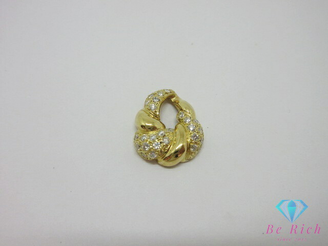 K18 YG ダイヤモンド 0.27ct 付 ネックレス ペンダント トップ ヘッド 18金 750 イエロー ゴールド 宝石 ジュエリー アクセサリー 【中古】【送料無料】 th14632|BeRich 支店