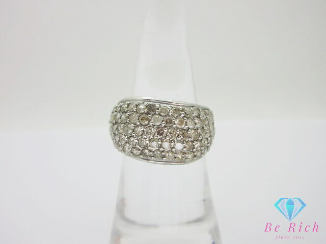 Pt900 プラチナ ダイヤモンド 2.00ct 付 パヴェ デザイン リング 指輪 12号 メレ 宝石 ジュエリー アクセサリー 【中古】【送料無料】th15017|BeRich 支店