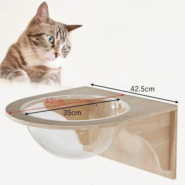キャットウォーク キャットカプセル 猫用 澄み切った 宇宙カプセル型 壁 手作り  キャットステップ 壁信用販売 猫 幅35糎 棚板 棚 木製 木 diy 臥榻