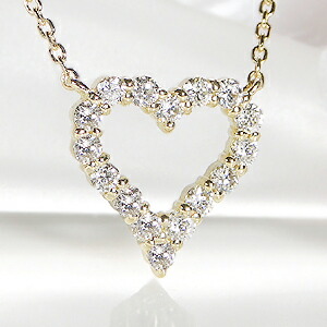 K18WG/YG/PG【0.32ct】オープンハート ダイヤモンド ネックレス【送料無料】 ダイヤモンド ペンダント ゴールド ダイヤモンド ネックレス ハート k18 18k 18金 品質保証書 クリスマス X'mas プレゼント 可愛い 代引手数料無料 ラッピング無料
