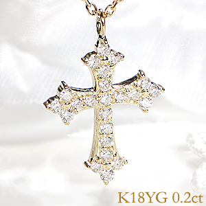 【楽天市場】k18WG/YG/PG【0.2ct】クロス ダイヤモンド ネックレス【送料無料】ダイヤモンド ペンダント ゴールド ダイヤモンド