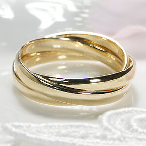 楽天市場】K18PG/YG/Pt900 トリニティ ピンキーリング【送料無料