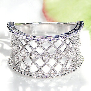 K18YG/WG/PG【0.12ct】ダイヤモンド 透かし リング ジュエリー レディース 指輪 リング イエローゴールド ダイア SIクラス 0.12カラット k18 ４月誕生石 送料無料 品質保証書 ギフト 可愛い プレゼント 代引手数料無料 ラッピング無料 幅広