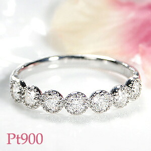 Pt900【0.35ct】ミル打ち ダイヤモンド リング【送料無料】ジュエリー 指輪 可愛い ドット リング 人気 プラチナ プラチナ900 ミルグレイン クラシカル PT リング 品質保証書 新作 プレゼント おしゃれ 代引手数料無料 ラッピング無料｜berry
