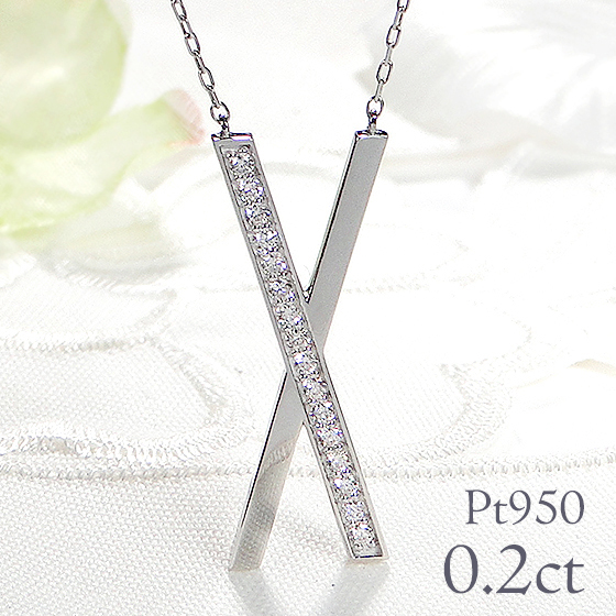 楽天市場】K18WG/YG/PG【0.3ct】クロス ダイヤモンド ネックレス