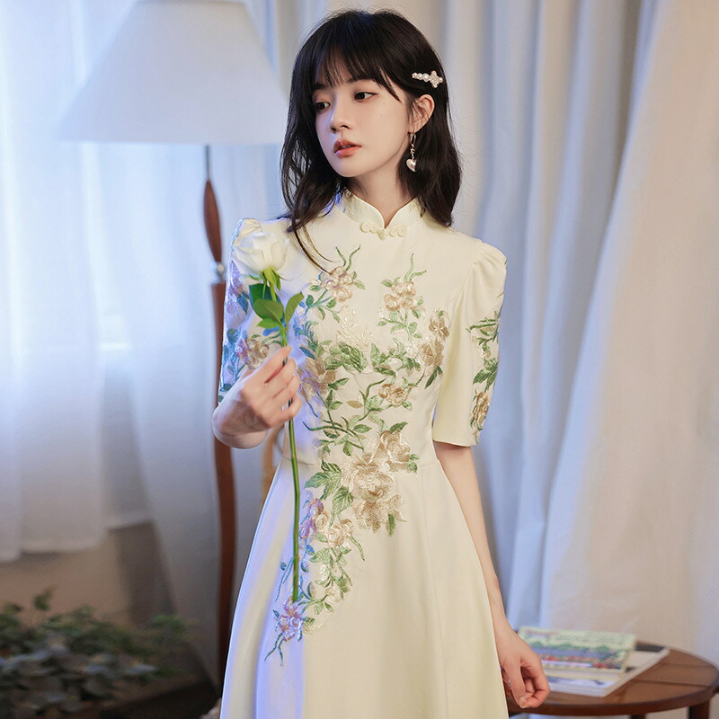 お召しもの 成年者 洋琴告げ知らせる会 刺しゅう 花柄 瀬戸ものお召しもの 彼者誰時お召しもの 寄り合いお召しもの 洋琴 告げ知らせる会 お召しもの  中学生 高校生 カクテルお召しもの  膝丈お召しもの 掻き鳴らす会 お召しもの  同窓会 レディース 衣装 婚礼の儀 お呼ばれ 交歓会 婚礼の儀  成年者式 二次会 花嫁御寮 レディースファッション-ドレス