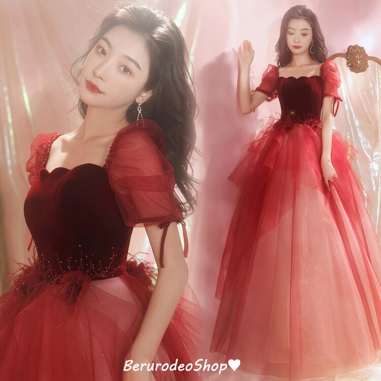 楽天市場】送料無料 イブニングドレス ワイン赤 ノースリーブ キャミ