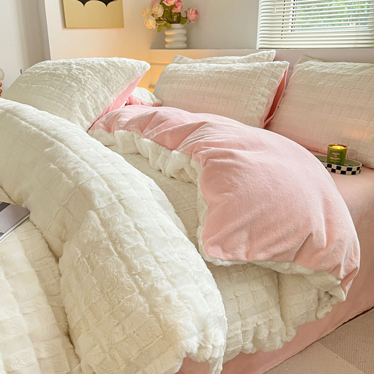 送料無料 全7色 布団カバーセット 白 ピンク 可愛い ふわふわ モコモコ 冬 寝具カバーセット 3点セット 4点セット 無地 オシャレ シングル ダブル ベッド用品 掛け布団カバー グリーン ベージュ グレー ブルー キャメル 敷きカバー 7色選択可 お得な特別割引価格