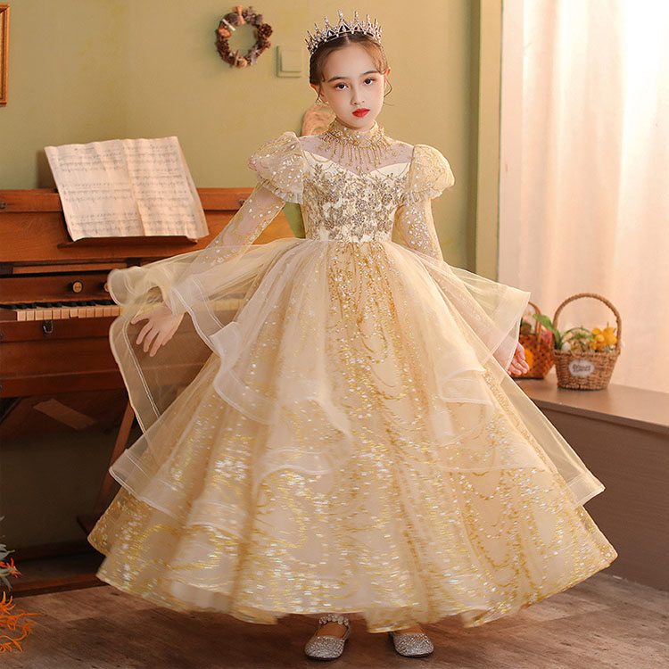 楽天市場】送料無料 子供ドレス ピアノ発表会ドレス シャンパン