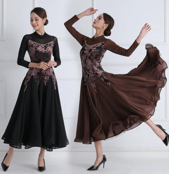 【送料無料】社交ダンス タンゴ服 ラテン 長袖 ロングスカート 大きい裾ドレス 衣装 チャチャチャ ルンバ サンバ ダンス 演劇 練習着 ワルツ チャチャチャ ステージ 演出 フリンジ 競技着 練習着 演出用 ダンスドレス イベント 団体｜ベルロデオショップ 8,372円