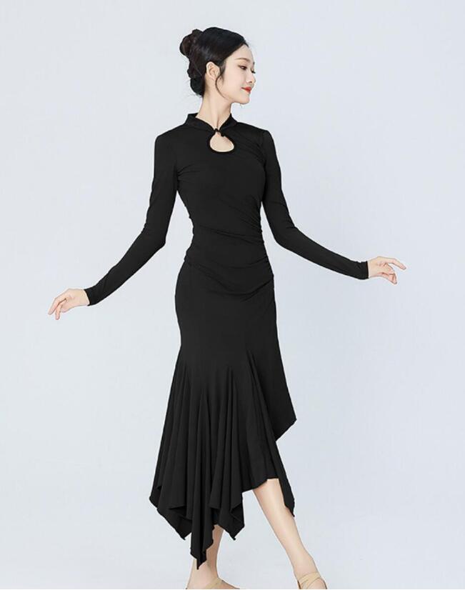 楽天市場】ラテンドレス ロング丈 ラテン ダンス衣装 スリット