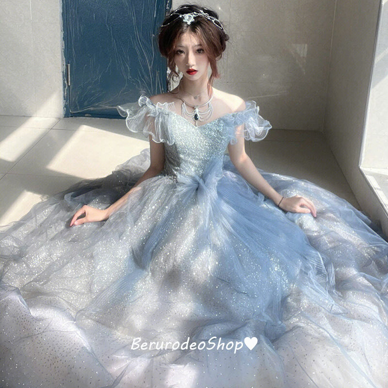 楽天市場】ALICE カラードレス ラメ チュール オフショルダー