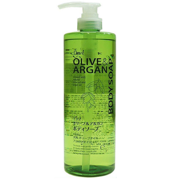 送料無料 熊野油脂 ディブ オリーブ＆アルガン ボディソープ 本体 800ml 12本セット 【ケース販売】