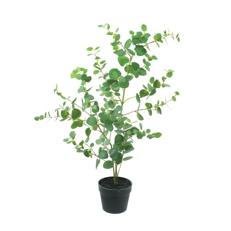 ユーカリツリーポット H100cm W50cm｜GLA-1544 アーティフィシャルグリーン 人工観葉植物 鉢付きグリーン 造花 おしゃれ 上質 上品 高級 ゴージャス リビング サロン ホール｜ビザインショップ