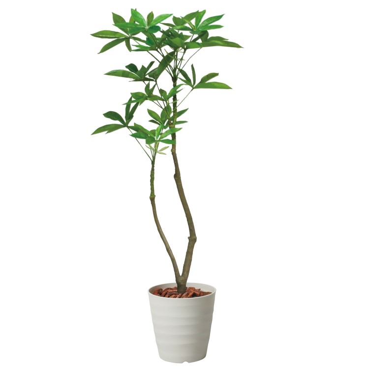 パキラ 120cm ブラウンポット｜GLAS-1477BRS アーティフィシャルグリーン 人工観葉植物 鉢付きグリーン 造花 おしゃれ 上質 上品 高級 ゴージャス リビング サロン ホール｜ビザインショップ