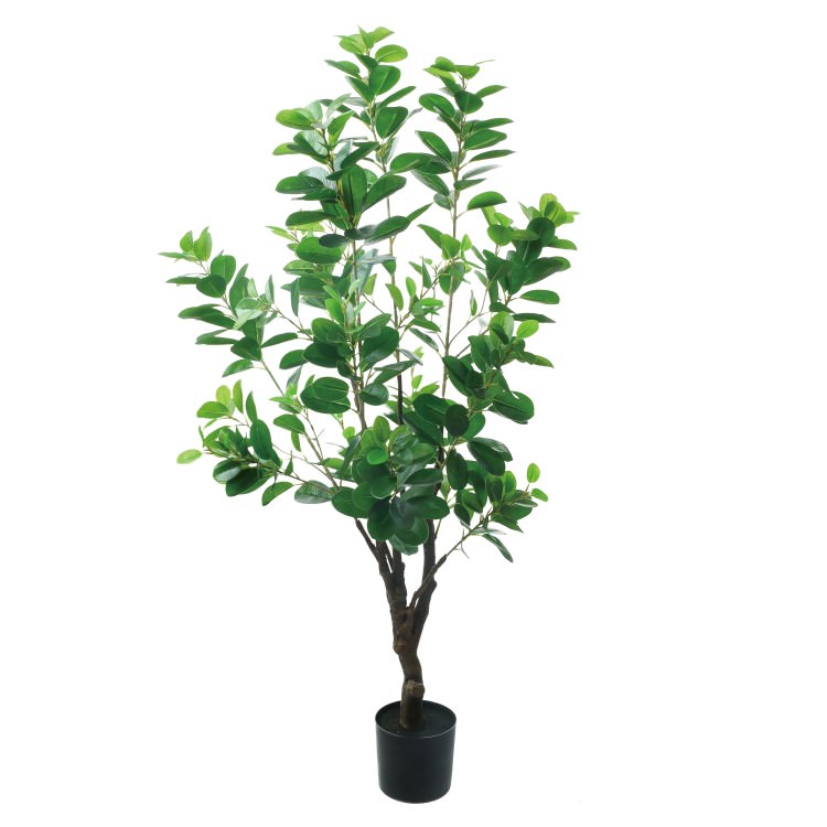 アポロゴム 115cm｜GLP-1537 アーティフィシャルグリーン 人工観葉植物 鉢付きグリーン 造花 おしゃれ 上質 上品 高級 ゴージャス リビング サロン ホール｜ビザインショップ