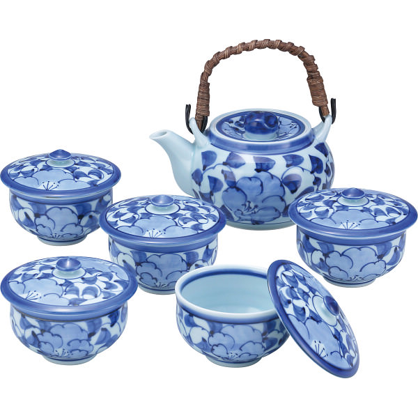 波佐見焼 花唐草絵 番茶器揃｜湯呑 セット 和食器 食器 ご自宅用 プレゼント 贈り物 ギフト 贈答用 高級贈答品 カタログギフト 送料無料