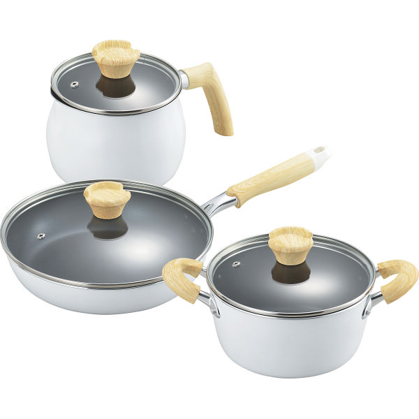 ナチュラプラス アルミ鍋3点セット｜鍋 セット キッチンツール キッチン ご自宅用 プレゼント 贈り物 ギフト 贈答用 高級贈答品 カタログギフト 送料無料