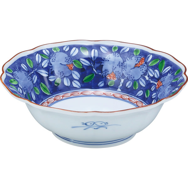 源右衛門　染錦ザクロ絵　角鉢5ケ 源右衛門 染錦ザクロ絵 角鉢5ケ 源右衛門 染錦ザクロ絵 角鉢5ケ