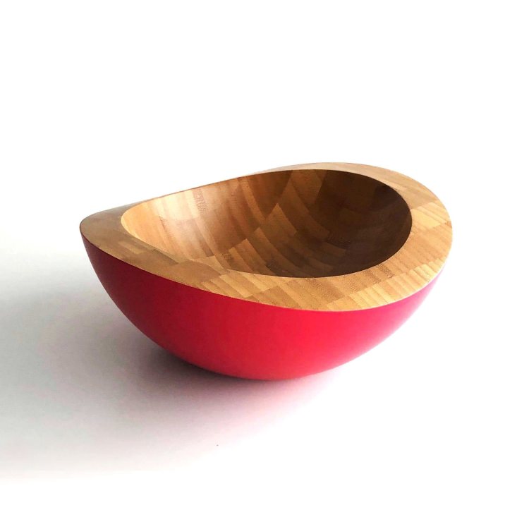 期間限定！ポイント大増量中！竹集成材で作ったボウル（赤/M）｜TEORI NUTS M P-NMCR テオリ 倉敷の美しい竹家具 国内産 手作り モダン デザイン ナチュラル バンブー ジャパンファニチャー ファニチャー インテリア インテリア雑貨