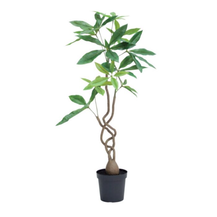 ツイストパキラポット 89cm|グリーン アーティフィシャルグリーン 人工観葉植物 人工樹木 簡易鉢付きグリーン グリーン 造花 おしゃれ 上質 上品 高級 ゴージャス リビング サロン ホール|ビザインショップ