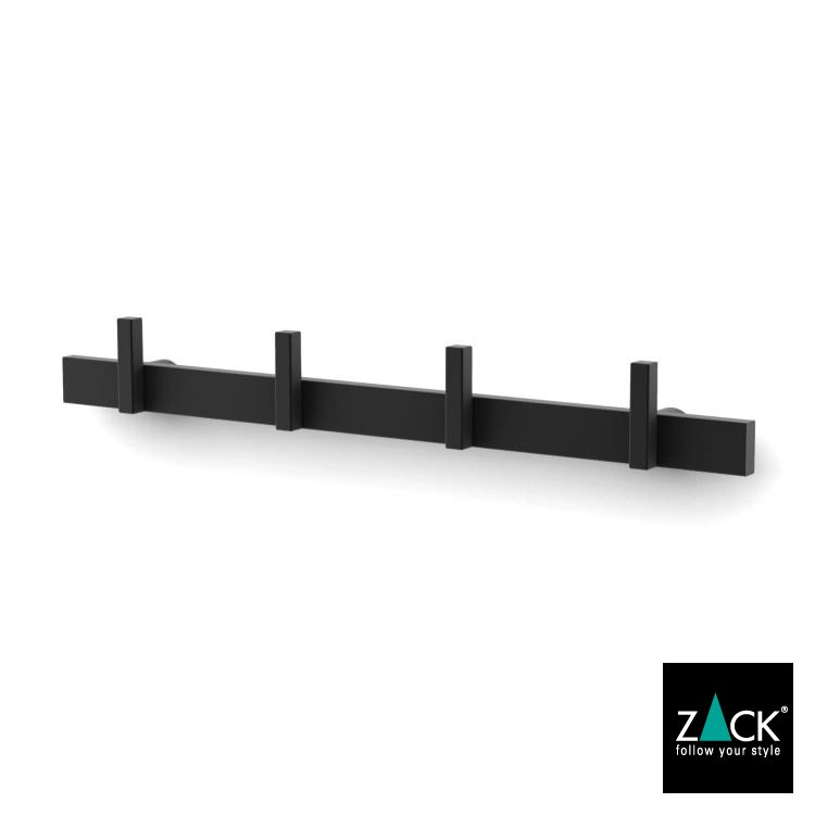 コートフックレール マットブラック｜ZACK 50734 CADORE コートレール コート掛け コートフック オフィス 壁付け DIY ステンレス おしゃれ 雑貨 スタイリッシュ モード かっこいい 上質 高級 ホテルライク 男前インテリア インダストリアル ドイツ デザイナーズ [在庫有り]