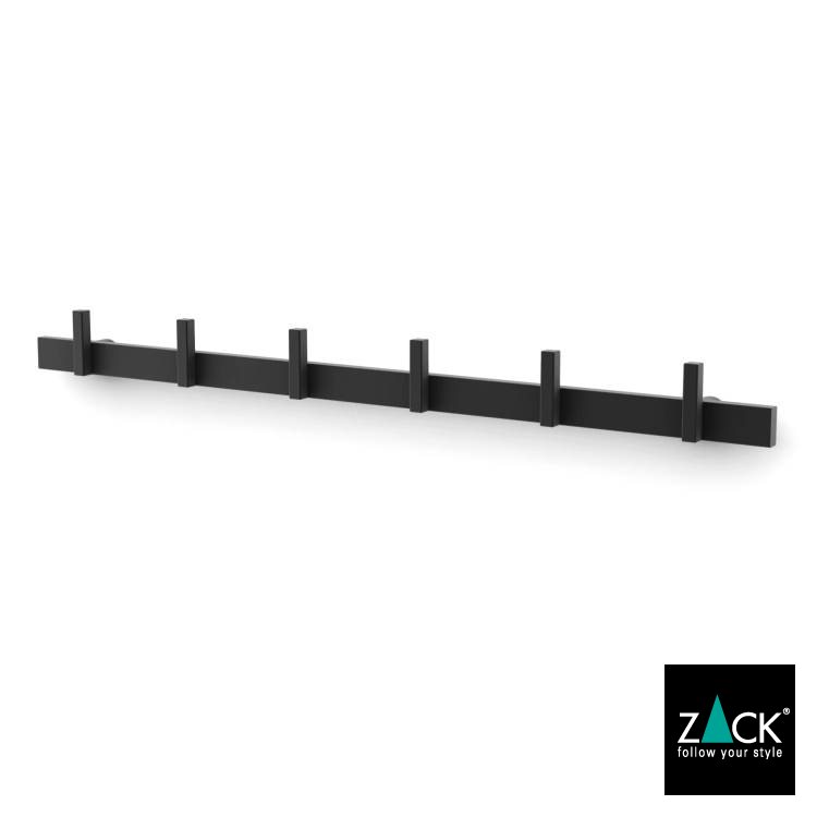 コートフックレール マットブラック｜ZACK 50735 CADORE コートレール コート掛け コートフック オフィス 壁付け DIY ステンレス おしゃれ 雑貨 スタイリッシュ モード かっこいい 上質 高級 ホテルライク 男前インテリア インダストリアル ドイツ デザイナーズ [在庫有り]