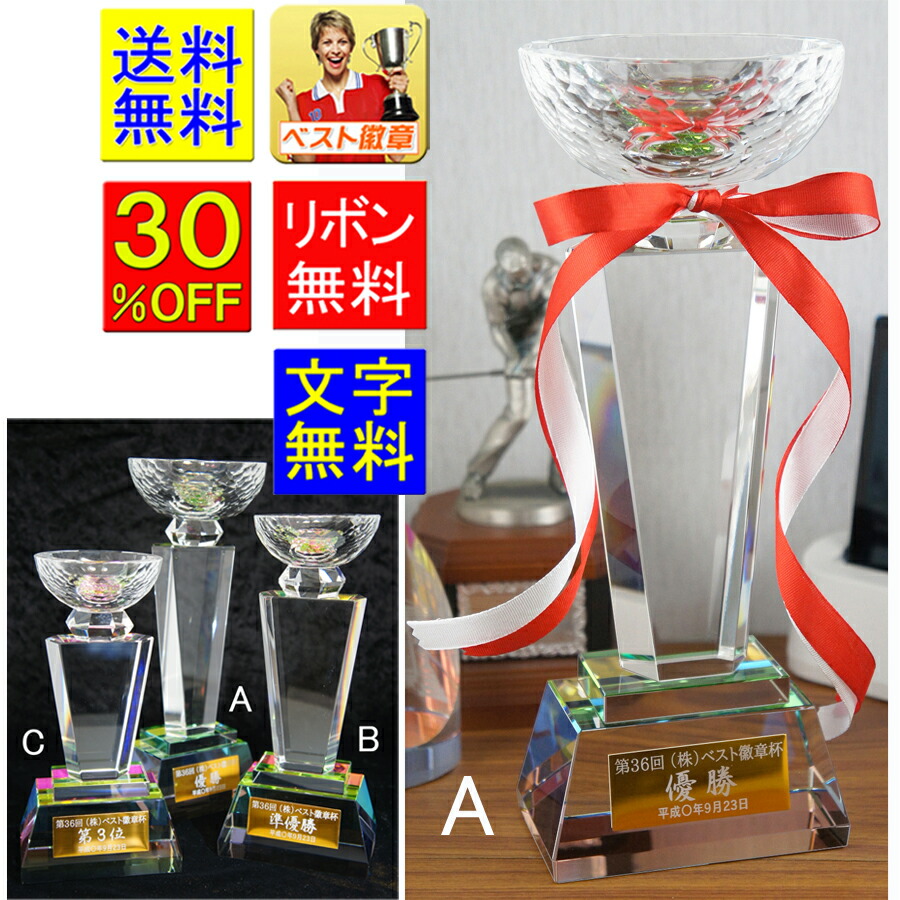 優勝カップ 高さ260ｍｍ 送料無料 文字無料 クリスタル ガラス 優勝カップ トロフィー 優勝カップ ゴルフ 野球 サッカー バスケットボール バレーボール グラウンドゴルフ 相撲 柔道 剣道 空手 優勝カップ 盾 表彰 トロフィー 記念品 殊勲 技能 優秀賞 最優秀選手賞 S-CR-4-A