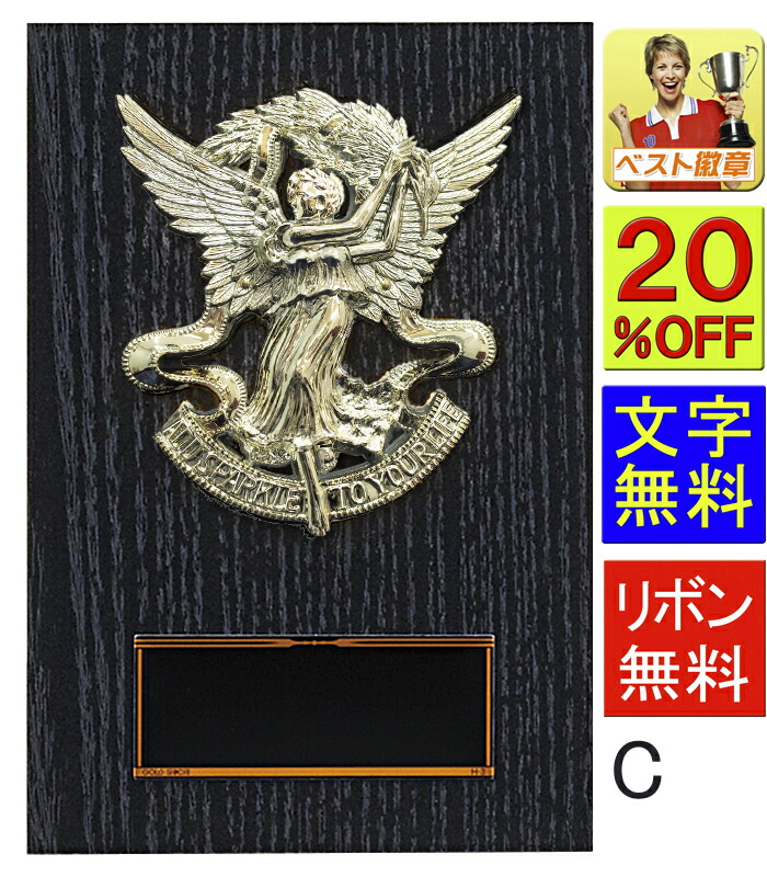 楽天市場】盾 レーザー文字彫刻無料 20％OFF 表彰記念楯 高さ210mm