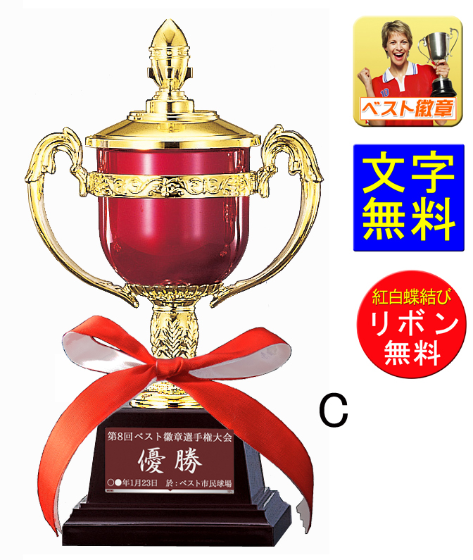 楽天市場】優勝カップ 文字無料 高さ205mm 樹脂製 赤い優勝カップ 優勝