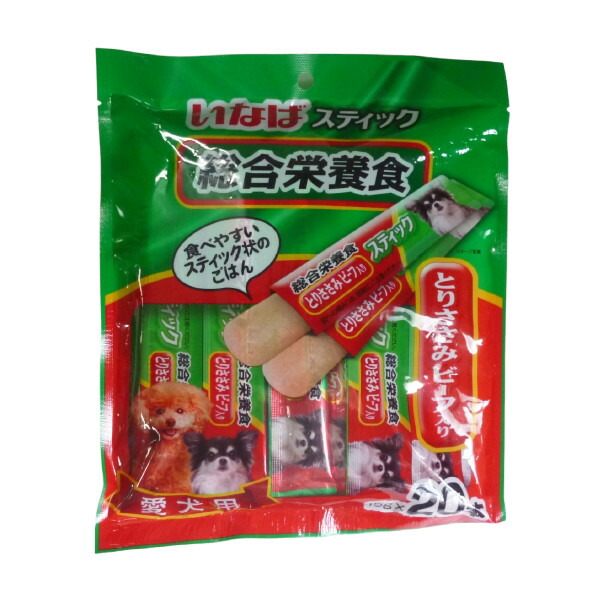 いなば スティック とりささみ ビーフ 総合栄養食 ちゅーる おやつ 犬のおやつ ちゅ～る 総合栄養食 とりささみ ビーフ入り | 商品情報