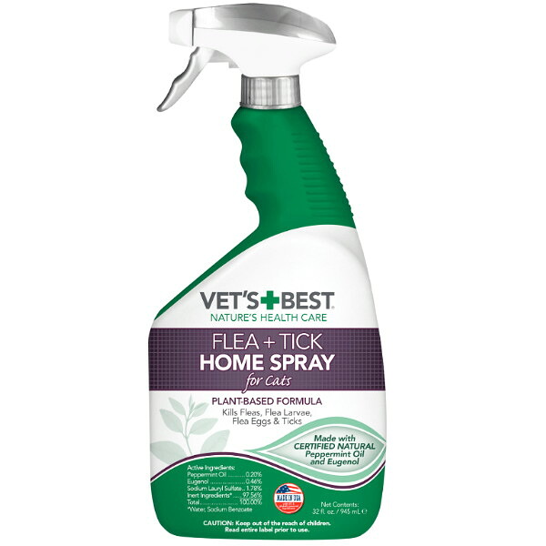 ヴァイシュラ ベッツベスト 　キャット＆ホームスプレー　コットンスパイス 　945ml　 【VAISRA、VET'S BEST、ノミダニ、猫、ダニ忌避）】