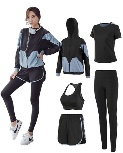 楽天市場】[DawnRain]スポーツウェアレディースヨガウェア5点セット