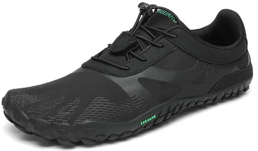 [SAGUARO]ベアフットシューズメンズレディースフィットネストレーニング幅広トレーニングシューズジム室内通気性超軽量筋トレジムシューズポータブル裸足(アイアンブラック24.0cm)