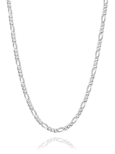 [PROSTEEL]ネックレスレディースシンプルチェーンのみチョーカー女性シルバー925フィガロチェーン金属アレルギー対応細め調整可能オシャレアクセサリー[幅3mm35cm]