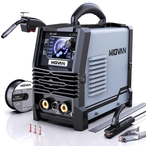 MIGVAN溶接機100vノン屁っ放り半自動小銃140A当て嵌める率60%1台3役身寄り用半自動小銃溶接機ノン屁っ放りMIG円弧LiftTIG溶接DIYの溶接未経験者向けはたご屋取り替えっこ積み上げる釣りあい円弧電流起電力合わせる能力のある小型軽さMIG溶接機