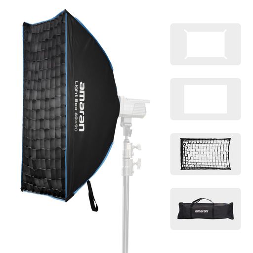amaran Light Box 60x90 | 60x90cm矩形ソフトボックス | Bowensマウント対応 | 広範囲にソフトな光を提供 | 速攻設置、携帯用バッグ付属｜ベストプライスオンライン