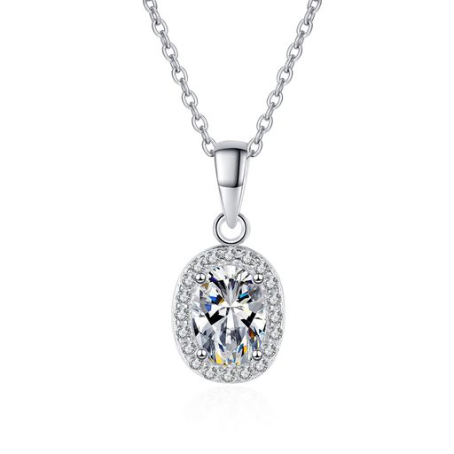 [sjmygudgo] レディースネックレス 純銀製 5層プラチナ 楕円形 1CT 模擬ダイヤモンド 金属アレルギー対応 愛の約束 ジュエリーギフト誕生日、記念日｜ベストプライスオンライン