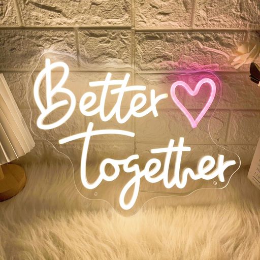 BetterTogetherネオンサインLEDネオンライトサインホームパーティークリスマス結婚式再利用可能ギフト用のアートウォールデコレーションライト調光可能